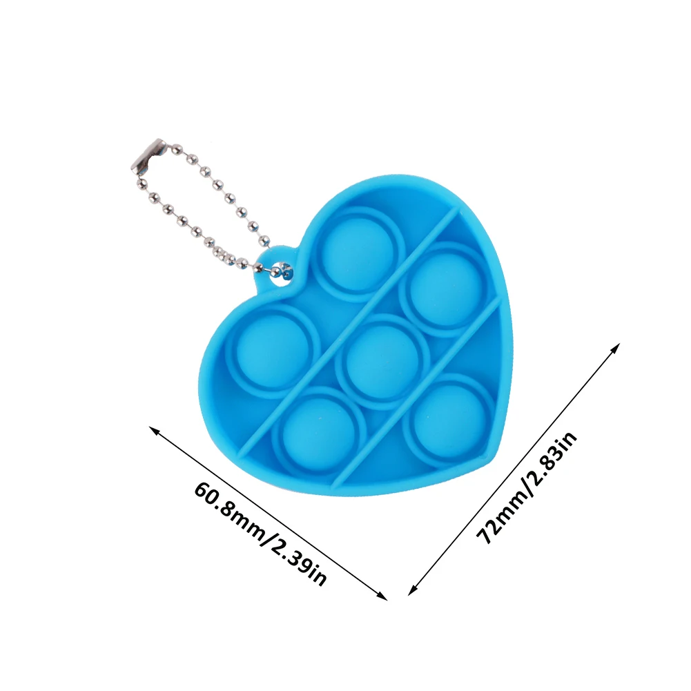 

Heart Shaped Push Bubble Sensory Toy Autism Relief Stress Silicone Keychain Fidget Toys Adult Children Toy Fidget Toy