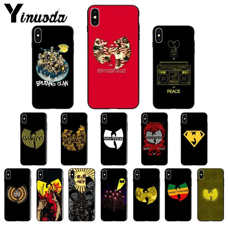Yinuoda Wu Tang Clan ТПУ мягкий силиконовый черный чехол для телефона iPhone X XS MAX 6 6s 7 7plus 8 8Plus