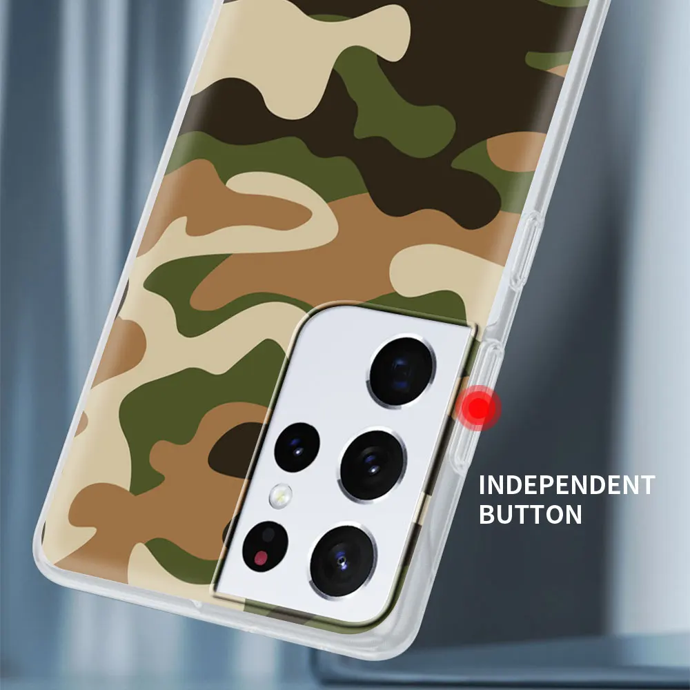 

Silicone Phone Case For Samsung Galaxy S21 Ultra S20 FE 5G S10e S10 S9 S8 S20 Plus S7 Camouflage Army Back Cover Coque Fundas