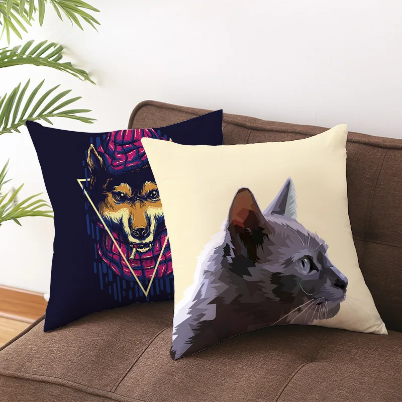 

Animals Wolves Cushion Cover Print Scary Pillowcases Decorative Throw Pillow Covers Halloween Bedroom/Sofa Home Decor 45*45cm/Pc