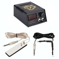 professional 1pcs digital lcd tattoo power supply black power supply for tattoo machine with tattoo foot pedal and clip cord