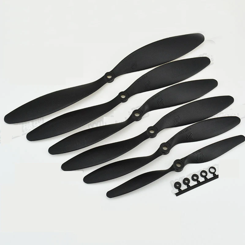 

10pcs/lot 1147 1080 1047 9047 8060 7040 HY Black propeller 2 blade paddle slow props big hole for fixed wings RC airplane