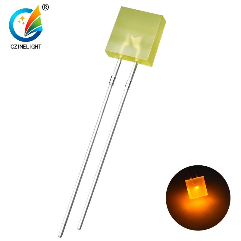 1000pcs/Bag Czinelight Factory Price 277 2*7*7mm Mix Square Diffused yellow green Led Diode For Festival Lighting Decoration