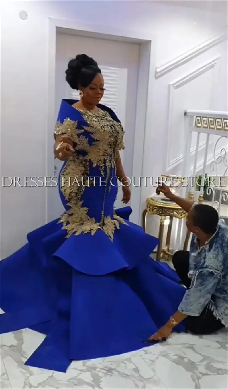 Женское вечернее платье-Русалка Aso Ebi черное кружевное платье в африканском стиле