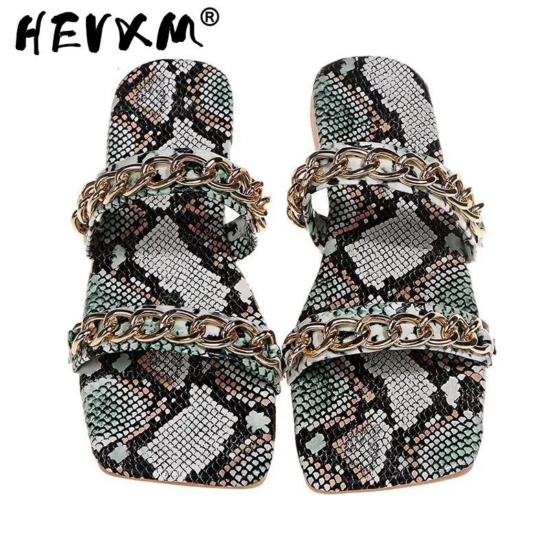 

Designer New 2021 Women Flat Flip Flops Chain Sandal Slippers Shoes Female Women Lady Flats Slippers Sandals Shoes