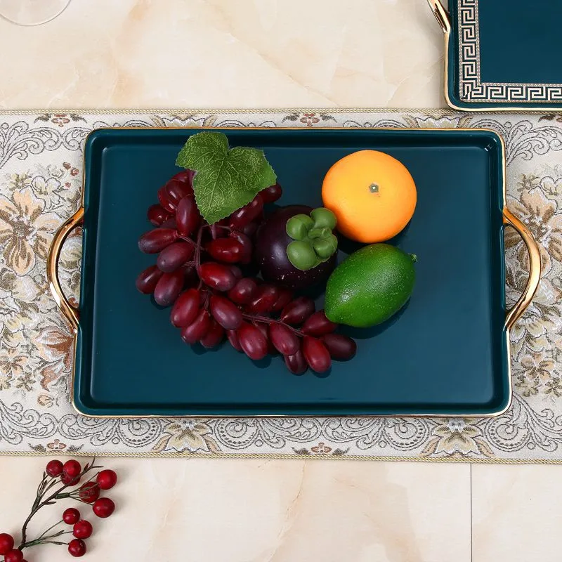 Керамический поднос для чайного набора тарелка фруктов чайный столик гостиной