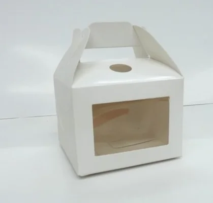 Переносная коробка для пирожных с ручкой прозрачная кексов открытым