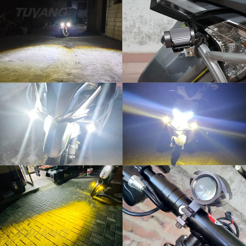 

15W Super Bright Tri-Model Color Motorcycle LED Headlight Projector Lens SUV Truck Car Driving Foglight