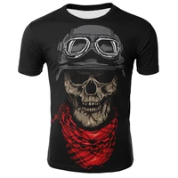 2021 new mens summer black skull print mens short sleeved 3d t shirt casual breathable plus size oversized loose xxl 6xl