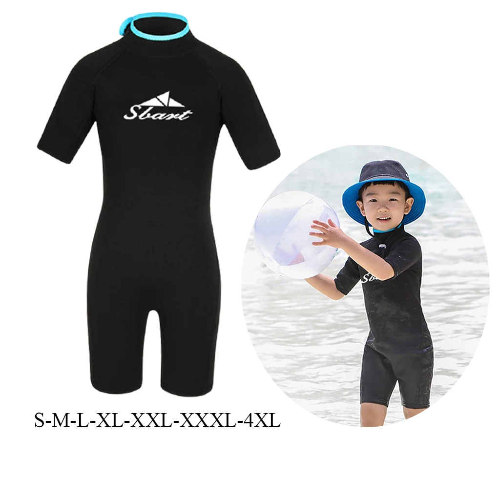 2mm Kids Diving Wetsuit Children Short Sleeve Sun Protection Wet Suit | Спорт и развлечения