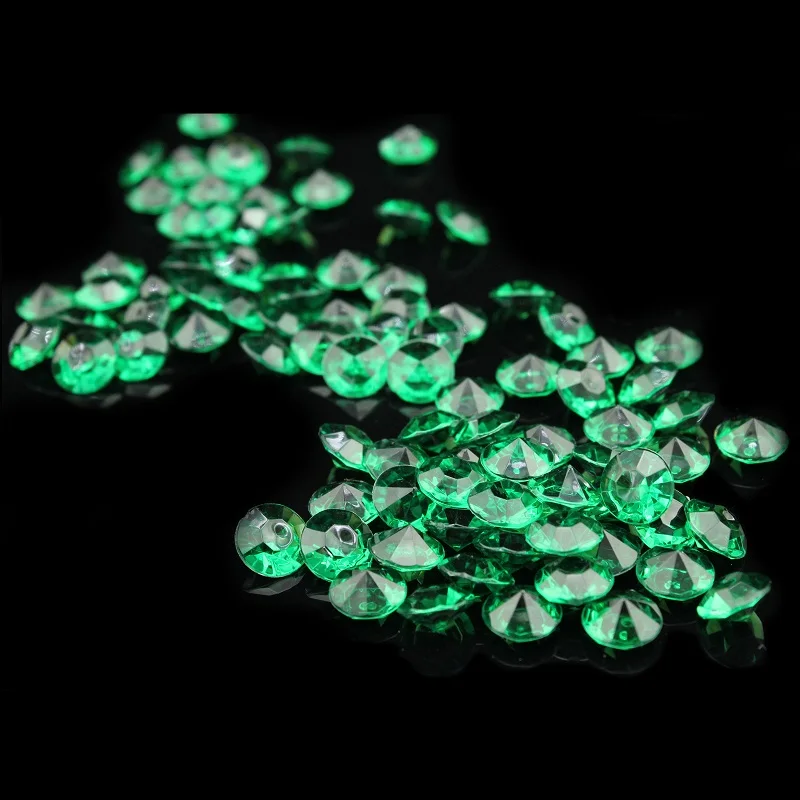 dark green 1000 шт 10 мм прозрачный акриловый Свадебный Стол Конфетти бриллианты разлетающиеся кристаллы украшения - Цвет: dark green