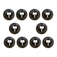 10pcslot black and white retro axe badge lapel pins for backpacks enamel brooch vintage jewelry gift