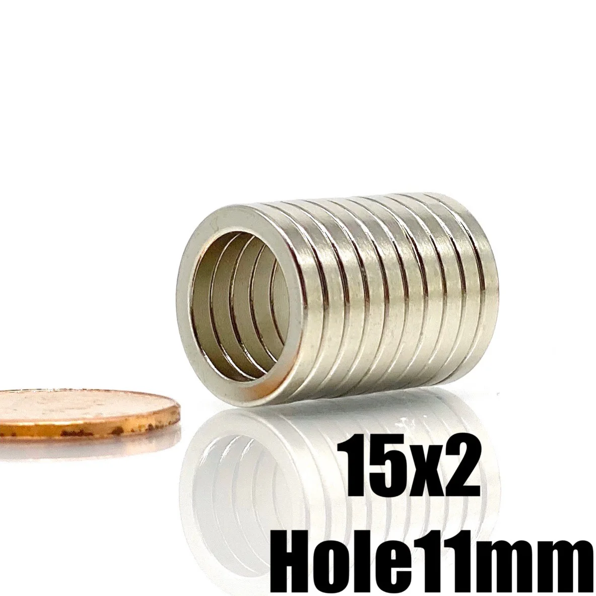 

Круглый неодимовый магнит для Craf 15x2-11, 2/5/10/20/50/100 шт., 15 х2 мм, отверстие 11 мм, сильный постоянный редкоземельный магнит