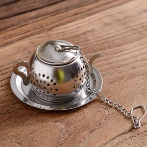Cute Mini Tea Infuser Stainless Steel Tea Strainer Filter Reusable Teapot Shape Tea Ball Loose Leaf Tea Bag Teapot Accessories