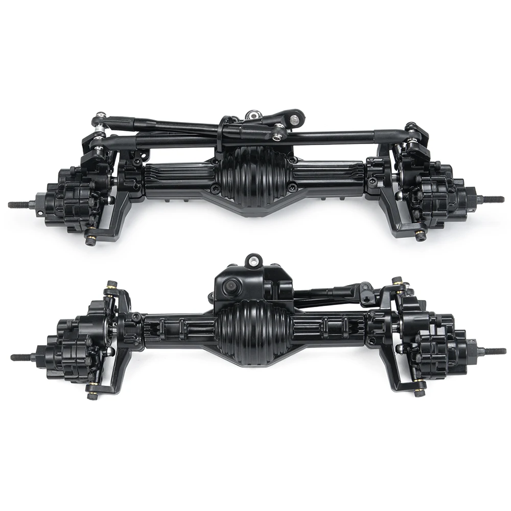 

Black Metal Alloy Front & Rear Axle Set for 1:10 RC Rock Crawler SCX10 90028