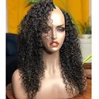 Волнистые волосы 1*4, парик из человеческих волос U-образной формы для чернокожих женщин, недетектируемые густые вьющиеся человеческие волосы плотностью 180, бразильские волосы без повреждений