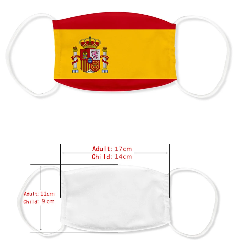 

National Flag Mouth Masks Reusable Adult Children Washable Unisex Printing Protective Anti Dust Windproof Face Mask Mascarillas