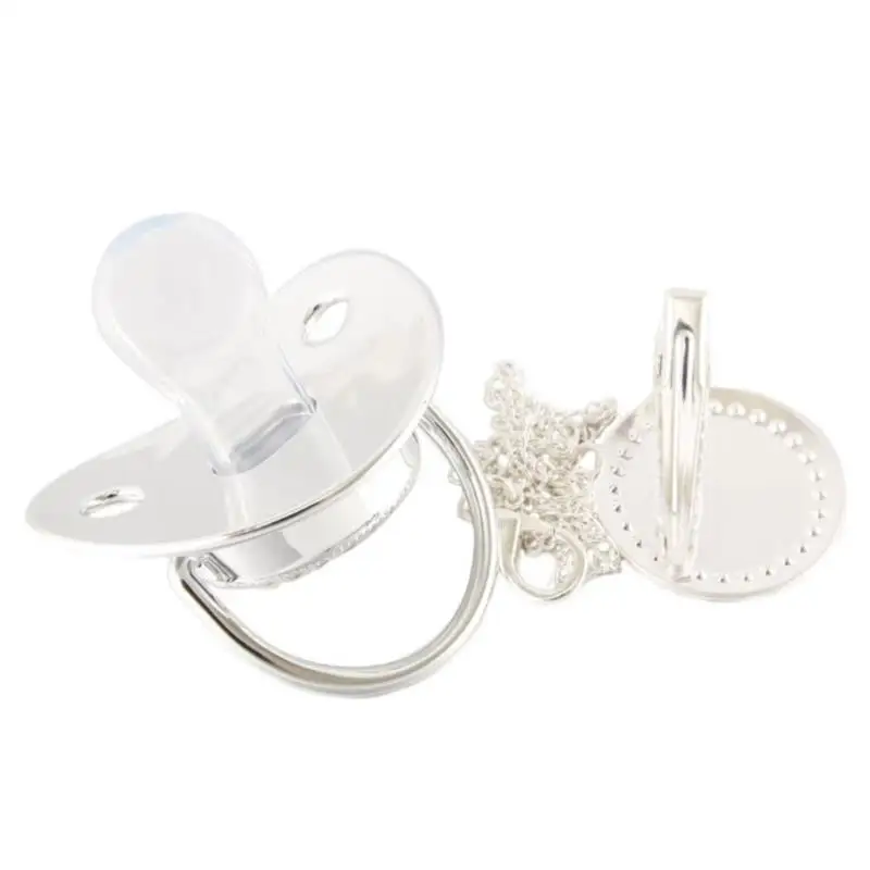 

Initial Letters Bling Baby Pacifier Silver 26 Letter Silicone Pacifiers With Rhinestone Pacifier Clip Infant Nipple