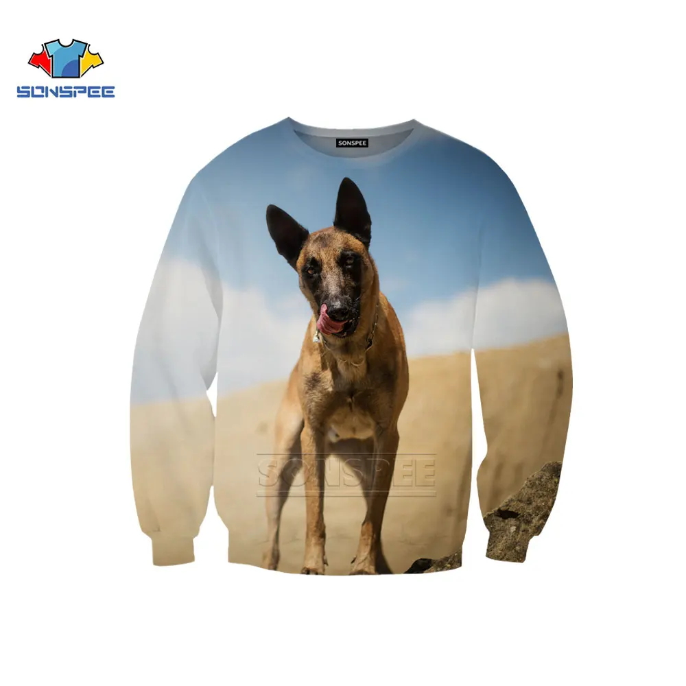 

SONSPEE Dog Animal Casual Men Women Hedging Fashion 3D Print Personality Desert Cute Streetwear Round Neck Plus Size Sweatshirt