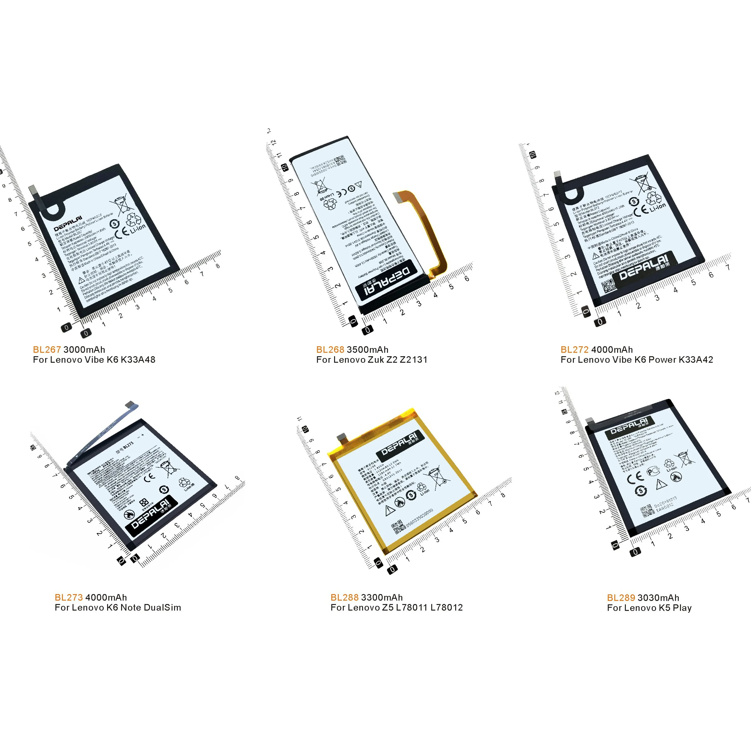 BL267 BL268 BL272 BL273 BL288 BL289 Аккумулятор для Lenovo Vibe ZUK Z2 K6 Power K33A42 Note 5 Z5 L78011 L78012 K5 Play батареи |