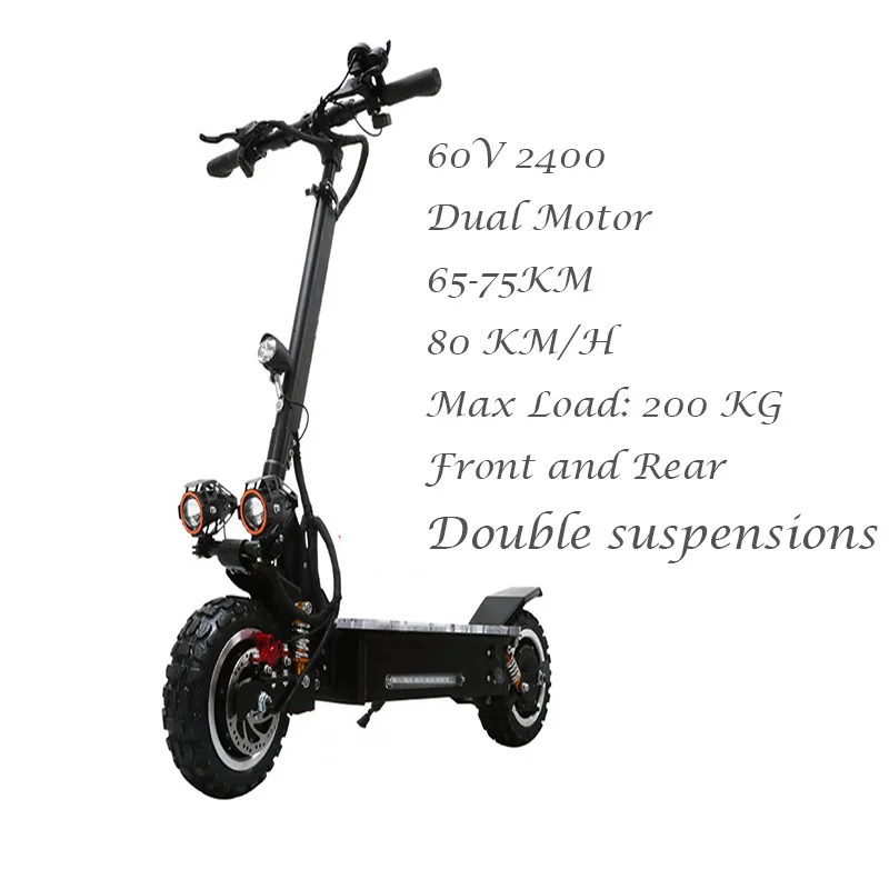 2400W 60V20AH Электрический скутер 60 в 3200 Вт Trotinette электрик Adulte escooter Электрический скейтборд Adulto Patinete Eletrico E скутер электрический - Цвет: 2400W 60V20AH