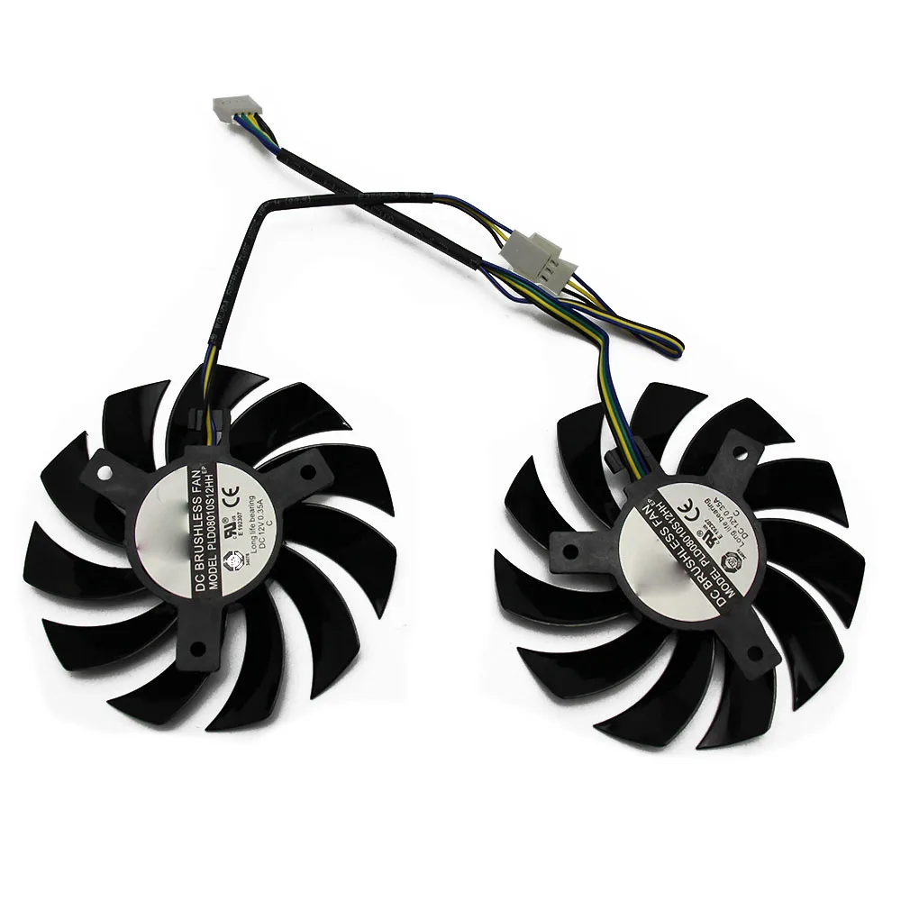 2 шт./Лот Новый 75 мм PLD08010S12HH 0.35A охлаждающий вентилятор ForMSI GeForce GTX 580/570/560/560Ti/480/465/460