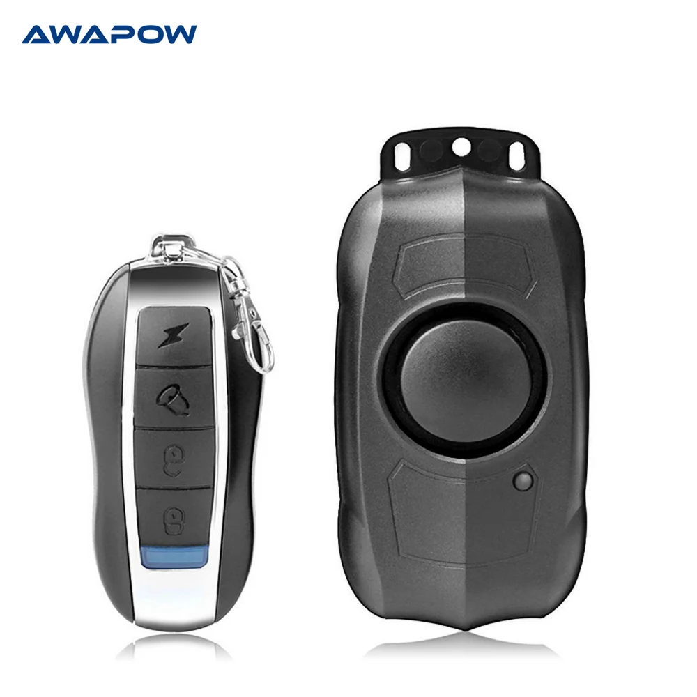 

Awapow USB Charging Bike Vibration Alarm Remote Control Security System Scooter Alarm For Motorcycle Anti-Theft Bicycle Alarm