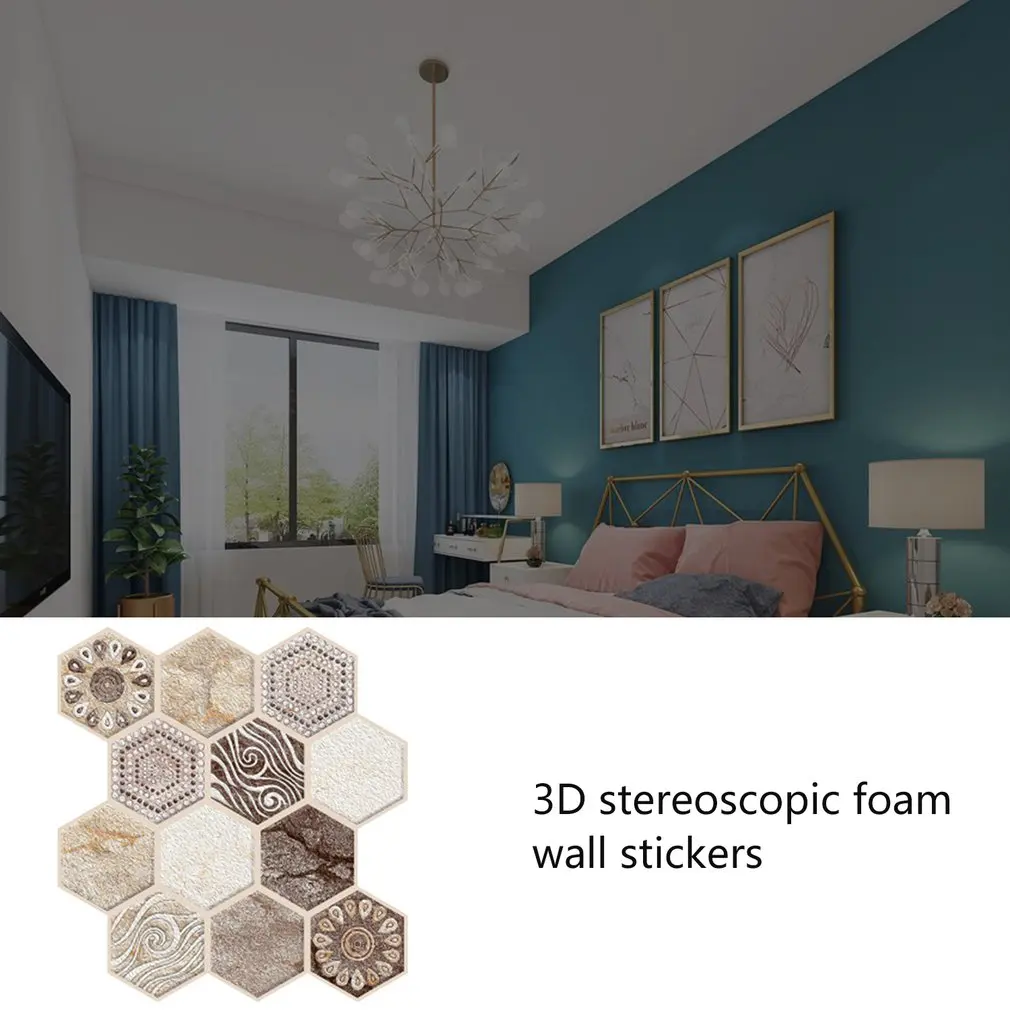 

Wall Decal 3D Anti-Collision Wall Sticker Removable PVC Irregular Brick Wall Panel Art Decors