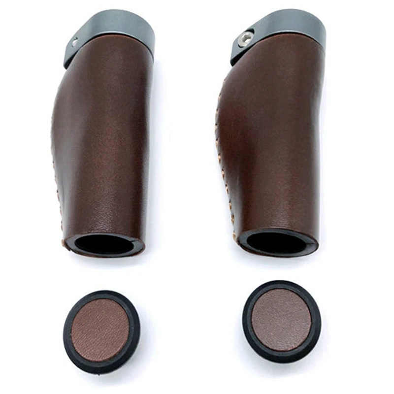 

Dropship-2 Pair Road Bicycle Handlebar Grips Cover for Brompton 3Sixty Folding Cycling Retro Handle Cover Brown & Black