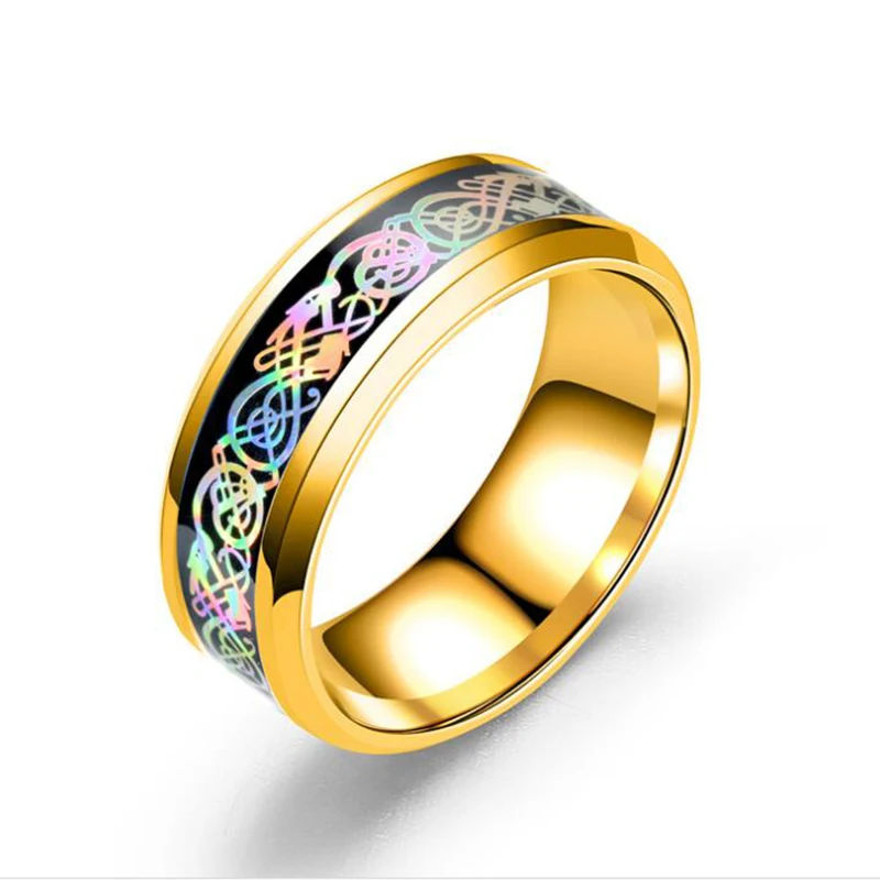 Кольцо унисекс из нержавеющей стали с ярким блестящим драконом | Украшения и