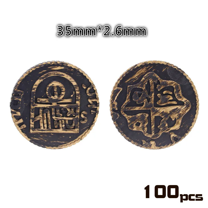 100 шт./компл. Испания Золотая монета пластиковые пиратский игральная фишка