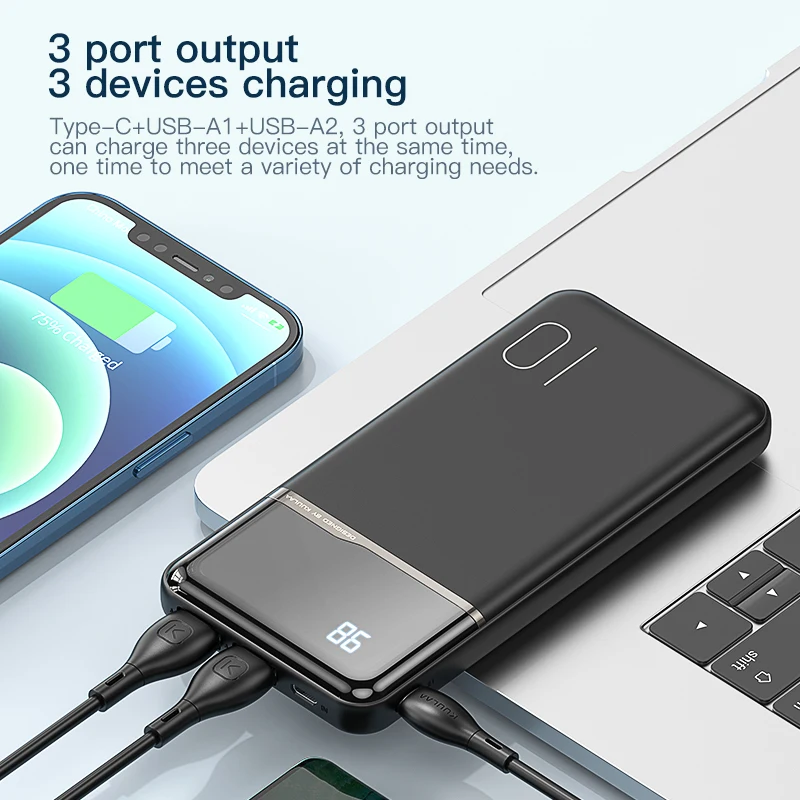 kuulaa power bank 10000mah power dual usb charging power portable power external battery charger suitable for xiaomi iphone free global shipping