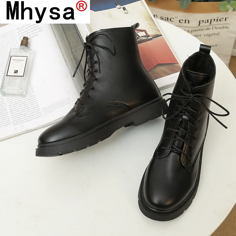 

Short Tube Martin Boots Women 2021 Winter New Artificial Short Fluff Warm Locomotive Boots Casual Fashion Leather Women Boots