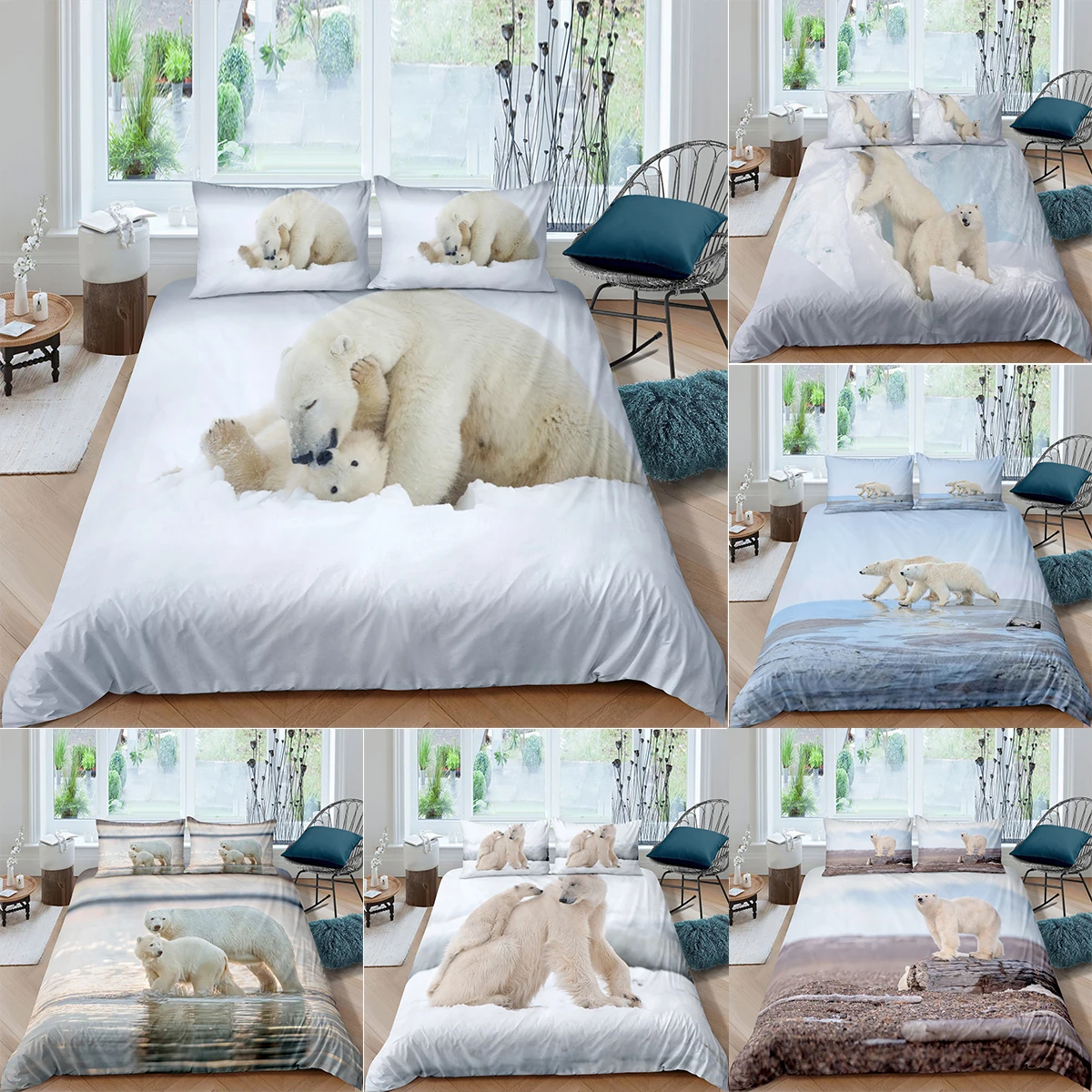 3D животных постельных принадлежностей Полар флиса с рисунком медведя и королева