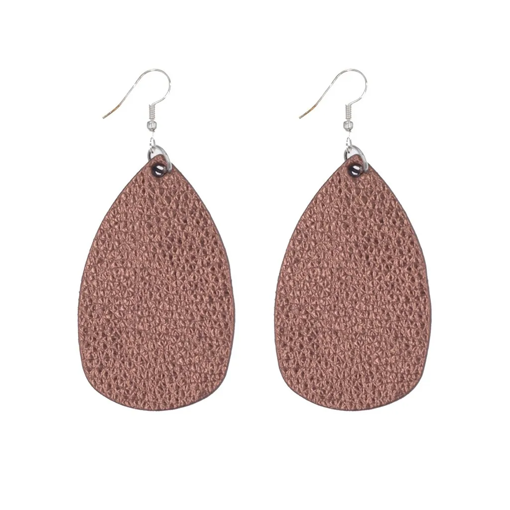 Креативные кожаные несколько капель каплевидные серьги дамы подарок ювелирные