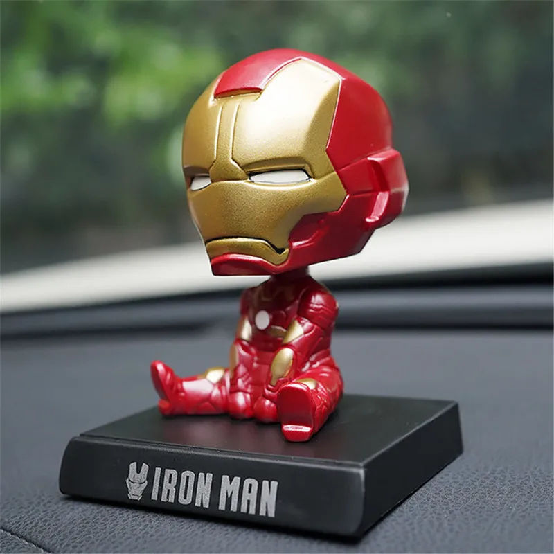 car marvel superhero shaking head doll decoration auto center console decoration phone holder for car interior accessories free global shipping