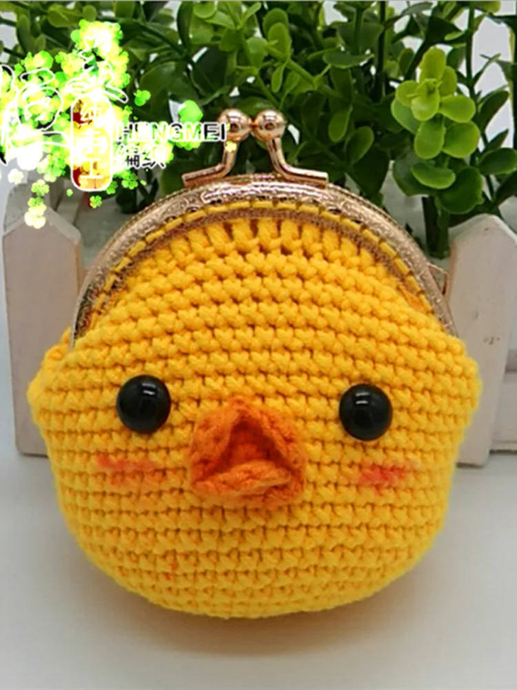 Желтая утка мини-сумка ручной работы орнамент украшения креативная шерстяная