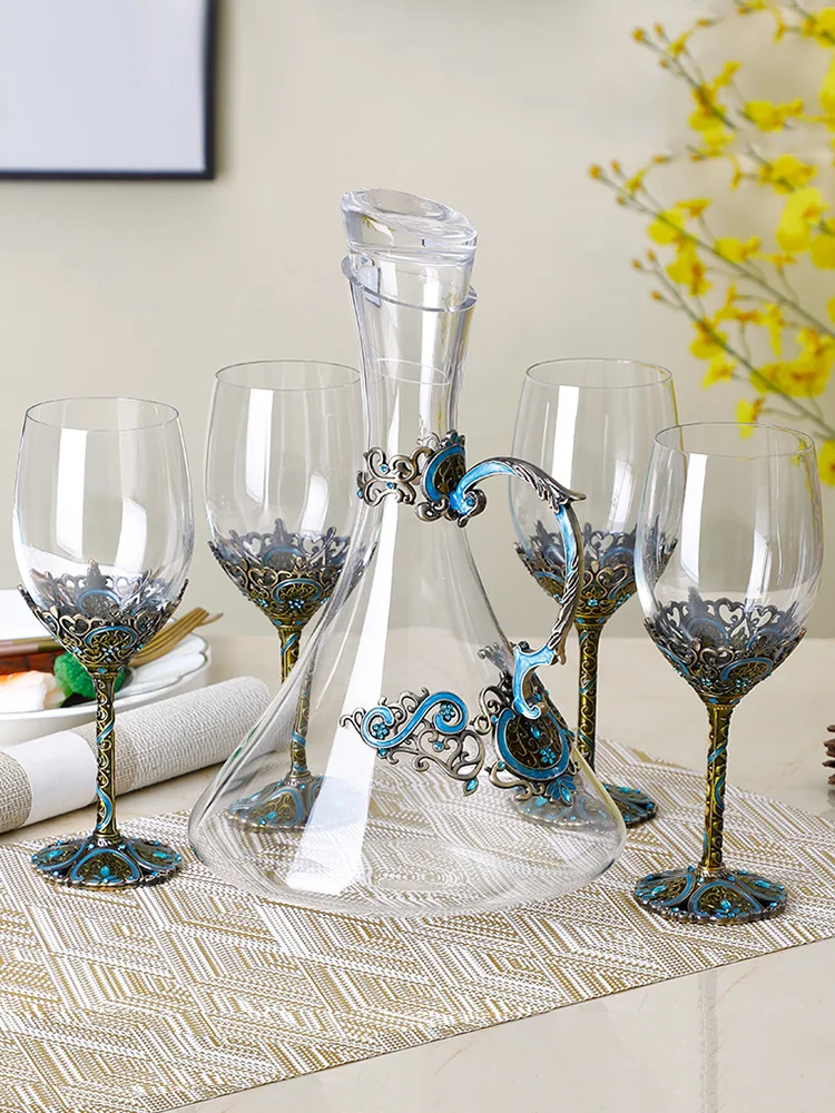 

Европейские эмалевые Винные бокалы, набор стаканов, бриллианты, свадебный подарок для виски, домашняя посуда для напитков и вечеринок
