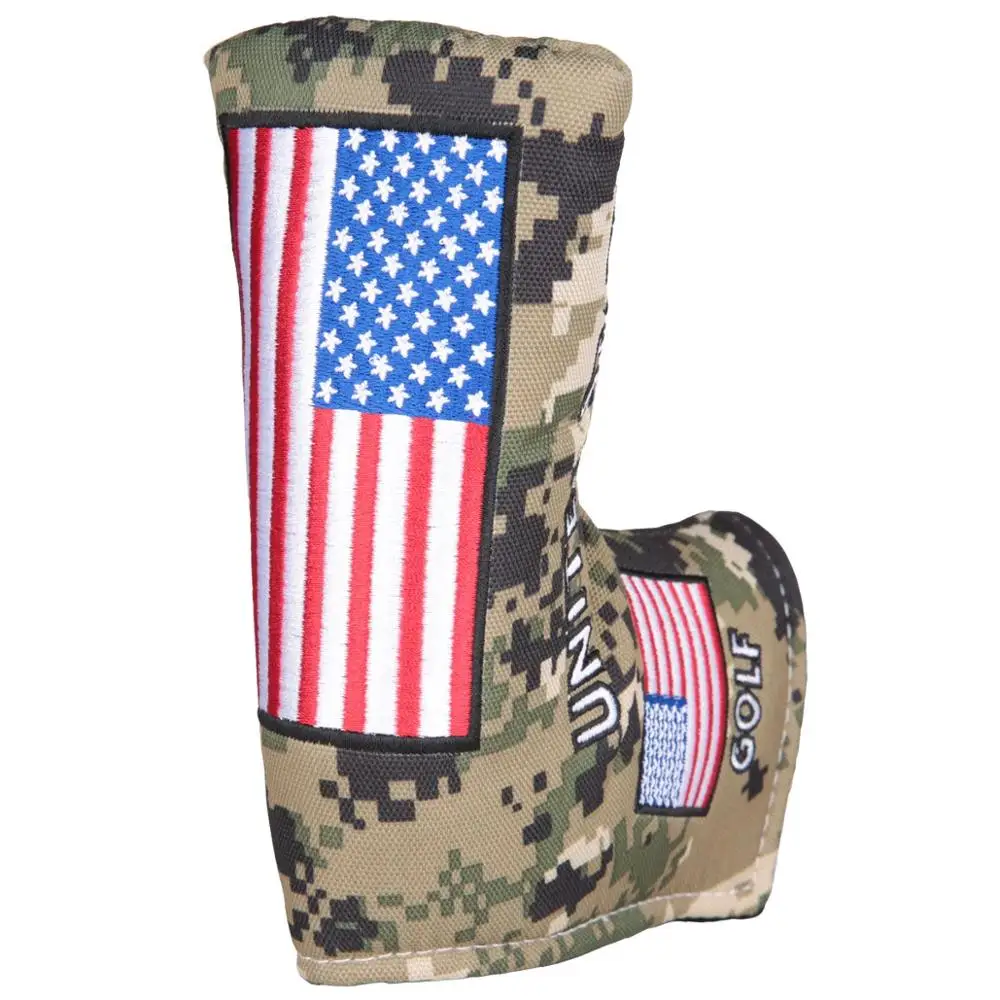 1pc Golf Club Putter Head Cover Camouflage Style with USA Flag Embroidery Blade | Спорт и развлечения