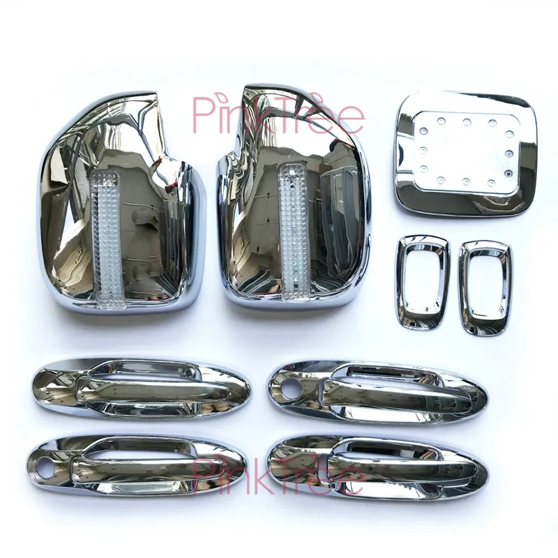 13 шт. хромированный аксессуар дверная ручка боковая лампа зеркальная крышка