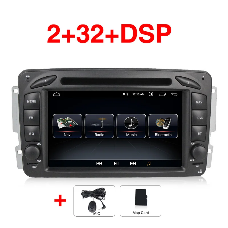 7 дюймов 2 din DSP Android 9 автомобильный мультимедийный плеер для Mercedes/Benz Clk W209/W203/W168/W163/Viano/W639 DVD gps wifi CANBUS - Цвет: 2G-32G DVD