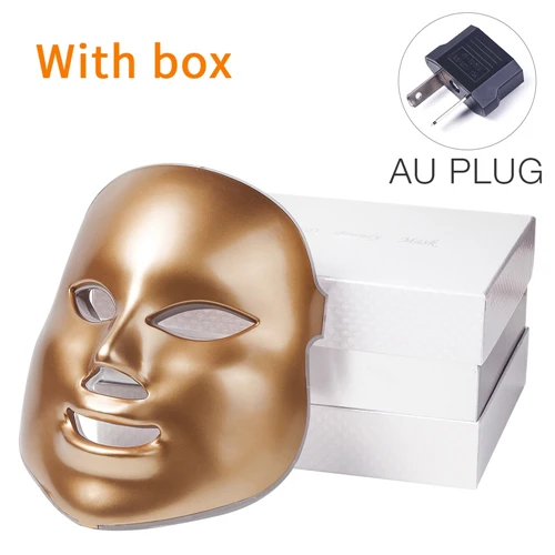 AU Plug with box Foreverlily светодиодный маска для лица 7 цветов светильник Фотон подтяните поры кожи омоложение против акне и морщин терапия салон красоты - Цвет: AU Plug with box