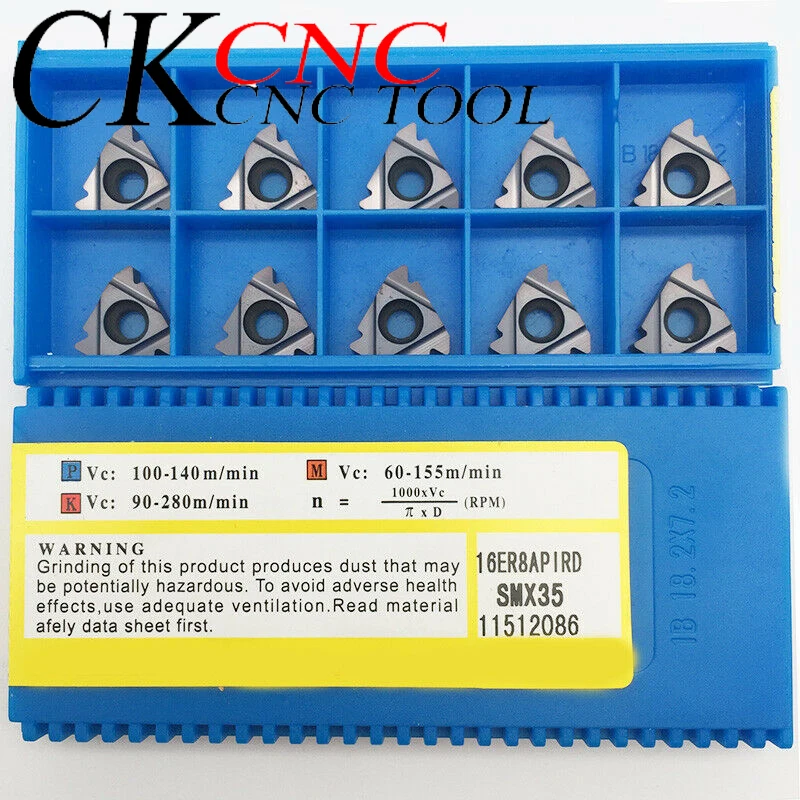 

10PCS 16ER 8APIRD SMX35 16IR 8APIRD SMX35 High quality carbide thread insert 16ER 16IR thread cutting insert for lathe
