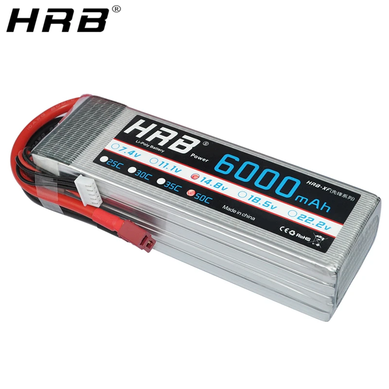HRB 4S 14,8 V 6000mah Lipo батарея 50C XT60 XT90 XT90-S EC5 Deans T XT150 AS150 RC FPV Дрон самолеты вертолет автомобиль грузовик запчасти