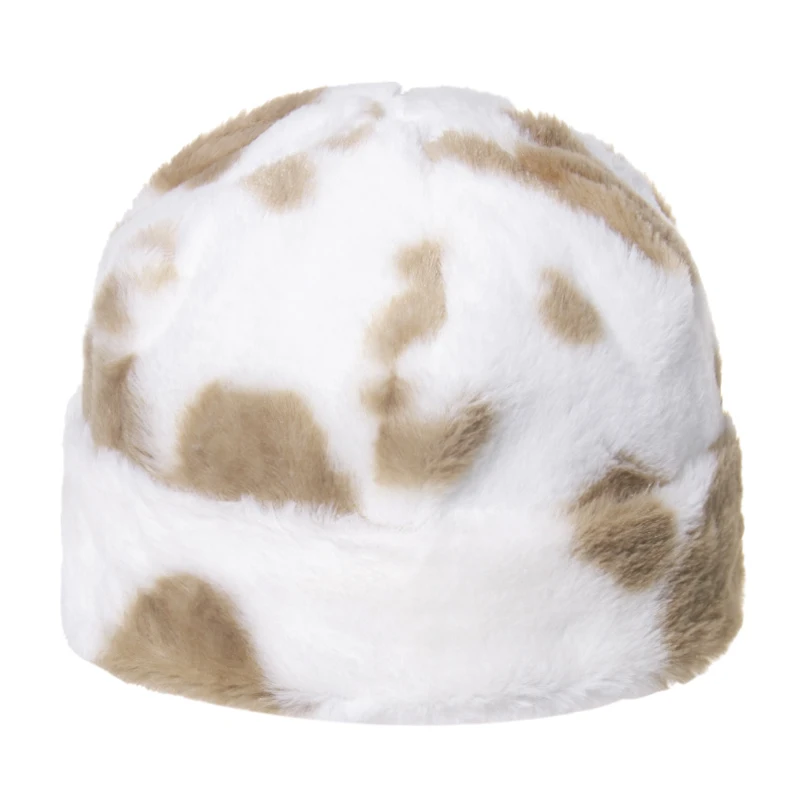 Женская зимняя шапка FOXMOTHER черная розовая Шапка бини из искусственного меха