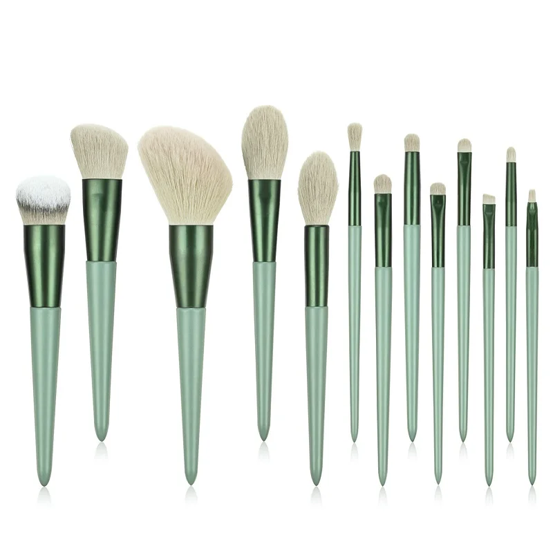 

Vegan Makeup Brushes Set 13pcs Brochas Maquillaje Wooden Handle Super Soft Hair Foundation Brush Cosmetic Tools High Quality