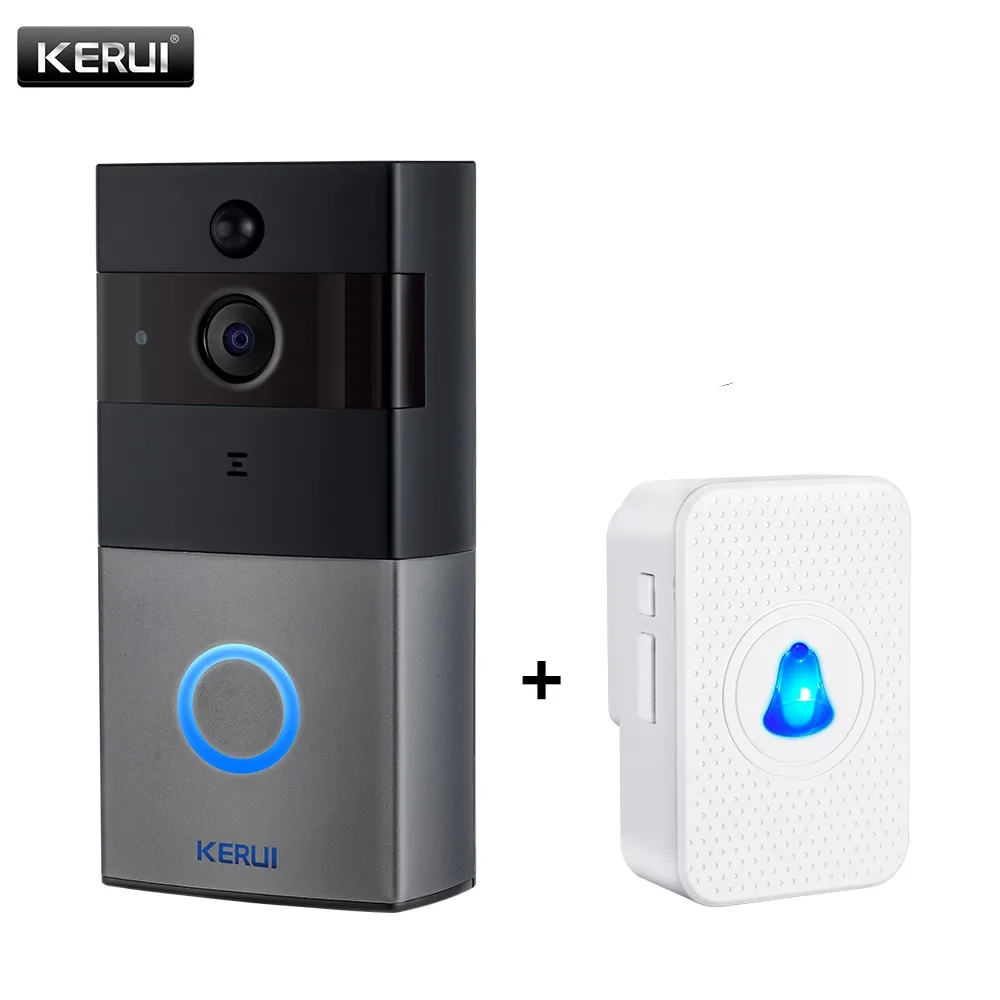 KERUI IP08 умный беспроводной wifi видео дверной звонок Домашний домофон 1080P ip-камера двухстороннее аудио ночное видение телефон приложение мониторинг - Цвет: Doorbell with Ring