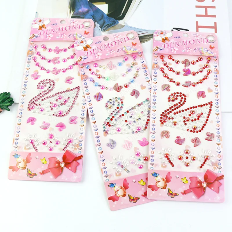 

1pc Swan Resin Rhinestone Sticker Kawaii DIY Mobile Phone Decor Notebooks Accessories Supplies Child Stationery