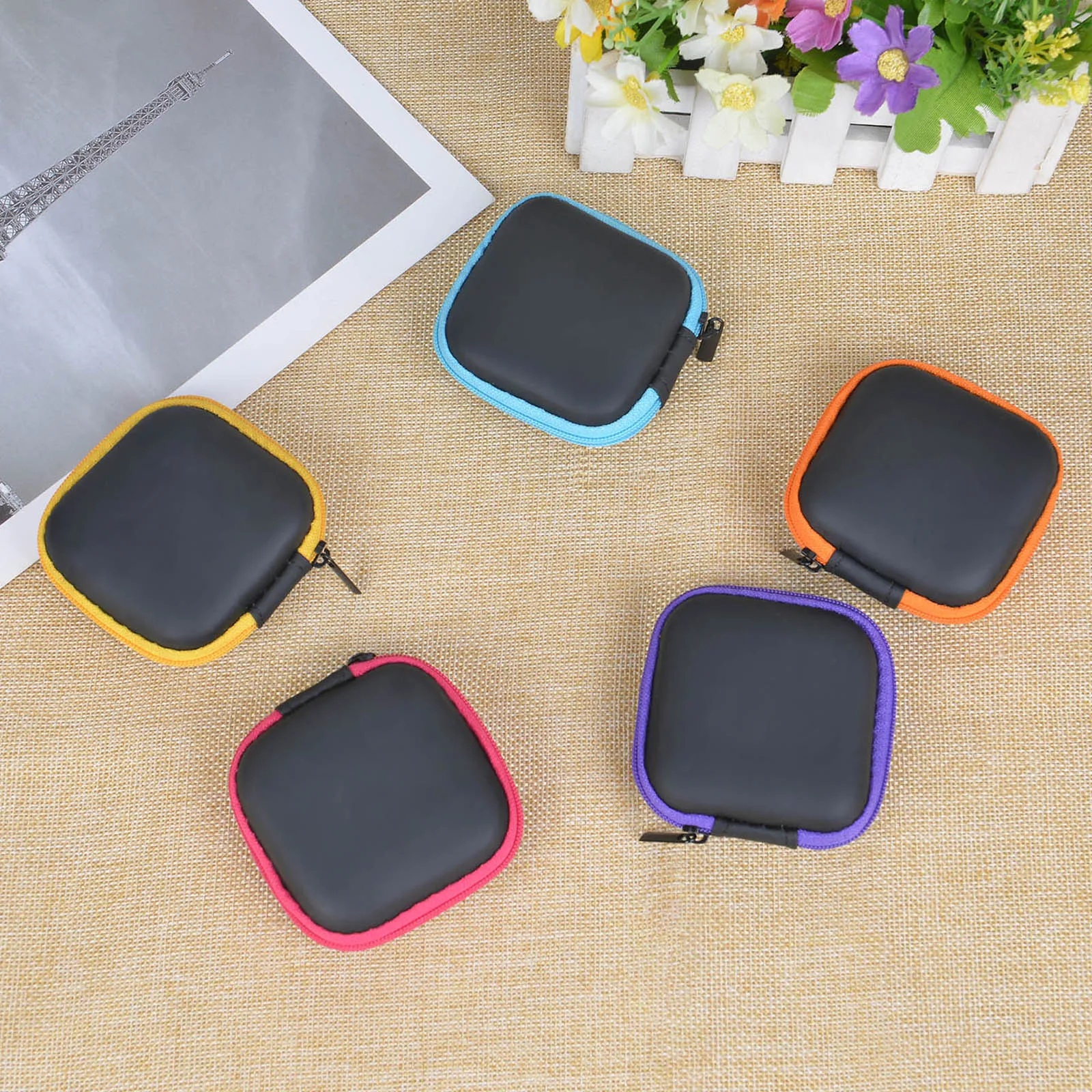 Квадратный защитный жесткий чехол сумка для хранения наушников ключей кабелей