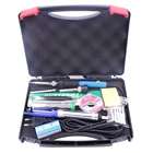 Электрический паяльник с регулируемой температурой, 60 Вт, 220 В, 110 В, набор наконечников для распайки, подставка для насоса пинцет, коробка для пайки проводов